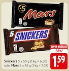 Snickers oder Mars bei E center im Bad Buchau Prospekt für 1,59 €