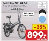 Falt E-Bike Z101 20 Zoll bei Netto Marken-Discount im Kirkel Prospekt für 899,00 €