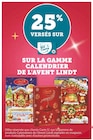 Promo 25% versés sur la carte U  sur la gamme calendrier de l'avent Lindt à  dans le catalogue Super U à Saumur