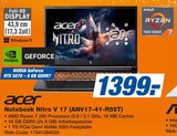 Notebook Nitro V 17 (ANV17-41-R55T) im Angebot bei expert in Lörrach Notebook Nitro V 17 (ANV17-41-R55T) Angebote von Acer bei expert Lörrach für 1.399,00 €