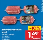 Schinkenzwiebelmettwurst für 1,69 € bei Netto Marken-Discount im Angebot Schinkenzwiebelmettwurst im aktuellen Netto Marken-Discount Prospekt