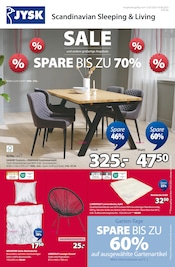 Esstisch im JYSK Prospekt in Wilhelmshaven Aktueller JYSK Prospekt mit Esstisch, "Scandinavian Sleeping & Living - SPARE BIS ZU 70%", Seite 1