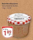 Wurstkonserve im Angebot bei GLOBUS in Gießen Wurstkonserve Angebote von Beck bei GLOBUS Gießen für 1,89 €