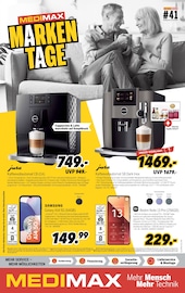 Aktueller MEDIMAX Prospekt mit Kaffeeautomat, "MARKENTAGE.", Seite 1