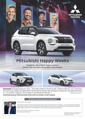 Aktueller Mitsubishi Werkstatt & Auto Prospekt in Mödingen und Umgebung, "Mitsubishi Happy Weeks" mit 1 Seite, 15.09.2025 - 13.10.2025