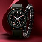 COFFRET MONTRE HOMME BIVOUAC BRACELET CUIR NOIR + BRACELET FANTAISIE - Auchan Hypermarché à Fréjus COFFRET MONTRE HOMME BIVOUAC BRACELET CUIR NOIR + BRACELET FANTAISIE en promo chez Auchan Hypermarché Fréjus à 49,00 €