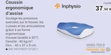 Coussin ergonomique d'assise - Inphysio en promo chez Technicien de Santé Coussin ergonomique d'assise - Inphysio dans le catalogue Technicien de Santé