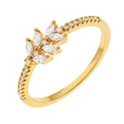 Bague en plaqué or et oxydes de zirconium pétales - E.Leclerc Bague en plaqué or et oxydes de zirconium pétales à 19,00 € dans le catalogue E.Leclerc