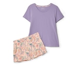 Shorty-Pyjama-Set, lila bei Tchibo im Supermarkt im Prospekt "" für 17,99 €