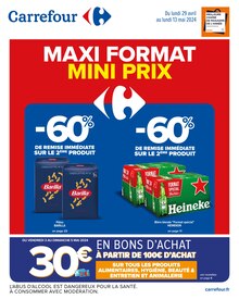 Prospectus Carrefour de la semaine "Maxi format mini prix" avec 1 pages, valide du 29/04/2024 au 13/05/2024 pour Illzach et alentours