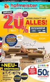 Aktueller hofmeister Möbel & Einrichtung Prospekt in Wiernsheim und Umgebung, "20% MÖBELRABATT AUF ALLES!" mit 8 Seiten, 15.09.2025 - 27.09.2025