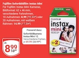 Sofortbildfilm Instax Mini im Angebot bei GLOBUS in Ludwigshafen Sofortbildfilm Instax Mini Angebote von Fujifilm bei GLOBUS Ludwigshafen für 8,99 €
