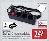 Dreifach-Steckdosenleiste im Angebot bei ALDI Nord in Seevetal Dreifach-Steckdosenleiste Angebote von WORKZONE bei ALDI Nord Seevetal für 2,49 €