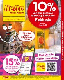 Aktueller Netto Marken-Discount Prospekt für Norden und Ungebung, Seiten zum blättern Netto Marken-Discount Prospekt 10% auf das gesamte Mehrweg-Sortiment mit Seiten in Norden und Umgebung