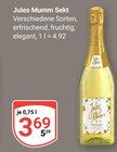 Sekt im Angebot bei GLOBUS in Ludwigshafen Sekt Angebote von Jules Mumm bei GLOBUS Ludwigshafen für 3,69 €