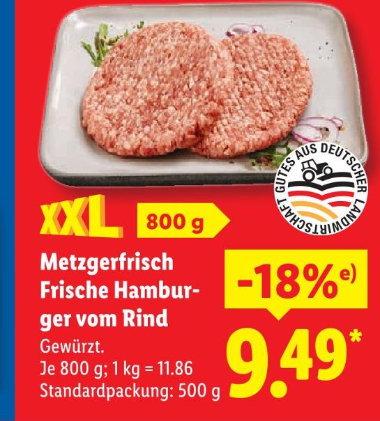 Frische Hamburger vom Rind