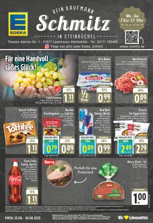 EDEKA Prospekt der Woche "Aktuelle Angebote" Seite 1, 25.08.2025 bis 30.08.2025 für Leverkusen Aktueller EDEKA Prospekt "Aktuelle Angebote" Seite 1 von 24 Seiten für Leverkusen