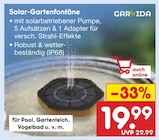 Solar-Gartenfontäne im Angebot bei Netto Marken-Discount in Lutherstadt Wittenberg Solar-Gartenfontäne Angebote von GARVIDA bei Netto Marken-Discount Lutherstadt Wittenberg für 19,99 €