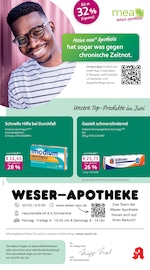 mea - meine apotheke Apotheken Prospekt der aktuellen Woche mit 4 Seiten, gültig von 01.06.2026 bis 30.06.2026, in Hameln und Umgebung Aktueller mea - meine apotheke Apotheken Prospekt in Hameln und Umgebung, "Unsere Juni-Angebote" mit 4 Seiten, 01.06.2026 - 30.06.2026