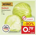 Weißkohl im Angebot bei Netto Marken-Discount in Duisburg Weißkohl Angebote von HEIMAT bei Netto Marken-Discount Duisburg für 0,79 €