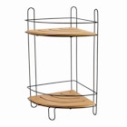 Etagère d'angle 2 niveaux bambou et métal H.36,5cm en promo chez Maxi Bazar Versailles à 12,79 €