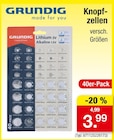 Knopfzellen von Grundig für 3,99 € bei Zimmermann im Angebot Knopfzellen von Grundig im aktuellen Zimmermann Prospekt