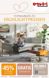 Aktueller Opti-Wohnwelt Möbel & Einrichtung Prospekt in Wittingen und Umgebung, "Topmarken zu Highlightpreisen" mit 24 Seiten, 19.12.2025 - 28.01.2026