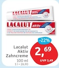 Aktiv Zahncreme von Lacalut für 2,69 € bei budni im Angebot Aktiv Zahncreme von Lacalut im aktuellen budni Prospekt