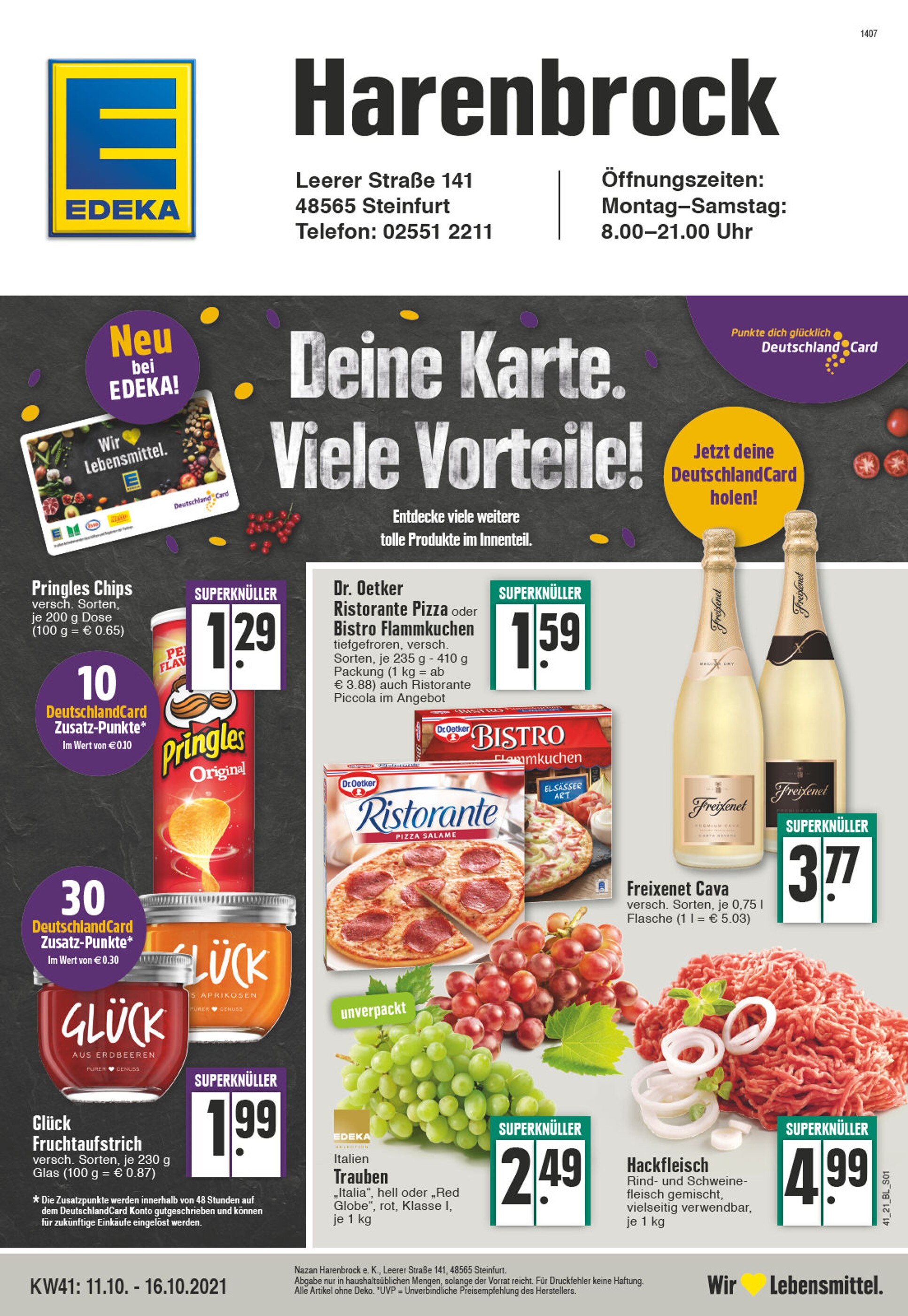 EDEKA Prospekt für Steinfurt mit 24 Seiten EDEKA Prospekt für Steinfurt: "Aktuelle Angebote", 24 Seiten, 11.10.2021 - 16.10.2021