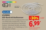 LED-Band mit Audiosensor von LIVARNO für 6,99 € bei Lidl im Angebot LED-Band mit Audiosensor von LIVARNO im aktuellen Lidl Prospekt