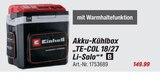 Akku-Kühlbox TE-COL 18/27 Li-Solo Angebote von Einhell bei toom Baumarkt Gotha für 149,99 €