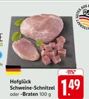Schweine-Schnitzel oder -Braten im Angebot bei E center in Worms Schweine-Schnitzel oder -Braten Angebote von Hofglück bei E center Worms für 1,49 €