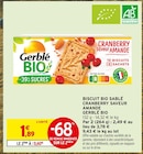 Biscuit Bio Sablé Cranberry Saveur Amande - Gerblé Bio - Intermarché Hyper Biscuit Bio Sablé Cranberry Saveur Amande - Gerblé Bio à 0,60 € dans le catalogue Intermarché Hyper