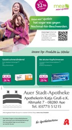 mea - meine apotheke Prospekt für Aue mit 4 Seiten mea - meine apotheke Prospekt für Aue: "Unsere Oktober-Angebote", 4 Seiten, 01.10.2025 - 31.10.2025
