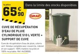 Promo Cuve de récupération d'eau de pluie cylindrique 510 l verte + support de cuve à 65,90 € dans le catalogue Tout Faire à Liffol-le-Petit