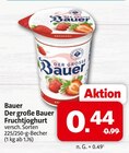 Der große Bauer Fruchtjoghurt Angebote von Bauer bei nah&frisch Ibbenbüren für 0,44 €