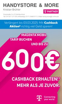 handystore & more Prospekt Verlängert bis zum 03.03.2025: Mit Cashback Aktion richtig viel Geld sparen! mit  Seiten in Winsen (Luhe) und Umgebung