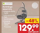 Netto Marken-Discount Tirschenreuth - Korbhängesessel Aria Angebot im Prospekt Korbhängesessel Aria bei Netto Marken-Discount im Tirschenreuth Prospekt für 129,99 €