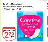 Slipeinlagen im Angebot bei GLOBUS in Salzgitter Slipeinlagen Angebote von Carefree bei GLOBUS Salzgitter für 2,29 €