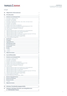 Targobank Prospekt der KW 44  "Preis- und Leistungsverzeichnis" Aktueller Targobank Prospekt "Preis- und Leistungsverzeichnis" Seite 2 von 44 Seiten