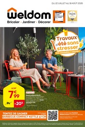 Prospectus Bricolage Weldom en cours à Carrières-sur-Seine et alentours, "Travaux d'été sans stresser", 12 pages, 22/07/2026 - 18/08/2026 Catalogue Bricolage Weldom en cours à Carrières-sur-Seine et alentours, "Travaux d'été sans stresser", 12 pages, 22/07/2026 - 18/08/2026