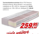 Taschenfederkernmatratze Micro-TFK Premium Angebote bei Möbel AS Karlsruhe für 259,95 €
