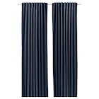 Aktuelles 2 Gardinenschals mit Gardinenband/dunkelblau 140x300 cm Angebot bei IKEA in Bonn ab 69,99 €