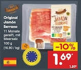 Original Jamón Serrano im Angebot bei Netto Marken-Discount in Celle Original Jamón Serrano Angebote von Los Cuarenta bei Netto Marken-Discount Celle für 1,69 €