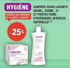 Promo Gammes soins lavants 400ml, 500ml, 1l et protections hygièniques jetables à  dans le catalogue E.Leclerc à L'Aigle