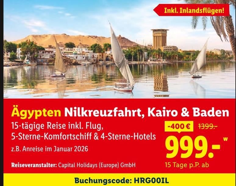 Ägypten Nilkreuzfahrt, Kairo & Baden