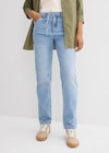 Loose Straight-Jeans Mid Waist in hellblau  used aus 99% Baumwolle von bonprix im aktuellen bonprix. Prospekt für 29,99 €