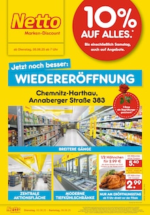 Netto Marken-Discount Prospekt "Wiedereröffnung - 10% auf ALLES" mit  Seiten (Chemnitz)