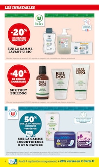 Promotion Serviettes Hygiéniques dans le prospectus Super U, valable du 02/09/2025 au 14/09/2025 Promo Serviettes Hygiéniques dans le catalogue Super U du moment à la page 4