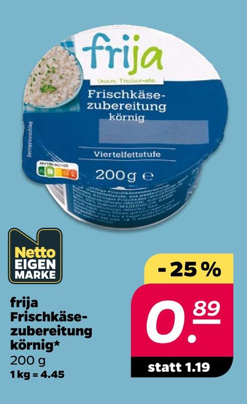 Frischkäsezubereitung körnig